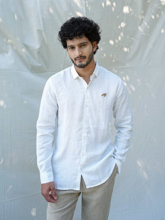 Linen Regular Fit Seashell Shirt