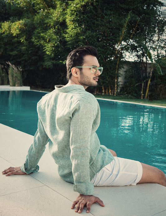 Linen Regular Fit Moss Viel Shirt