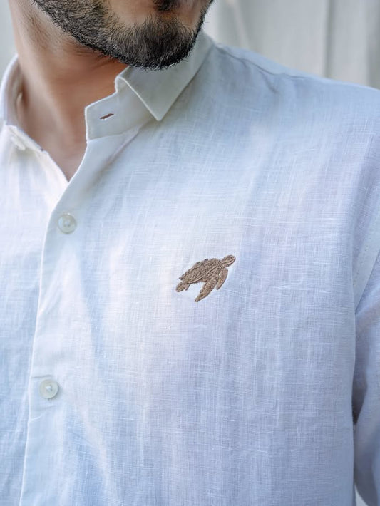 Linen Regular Fit Seashell Shirt