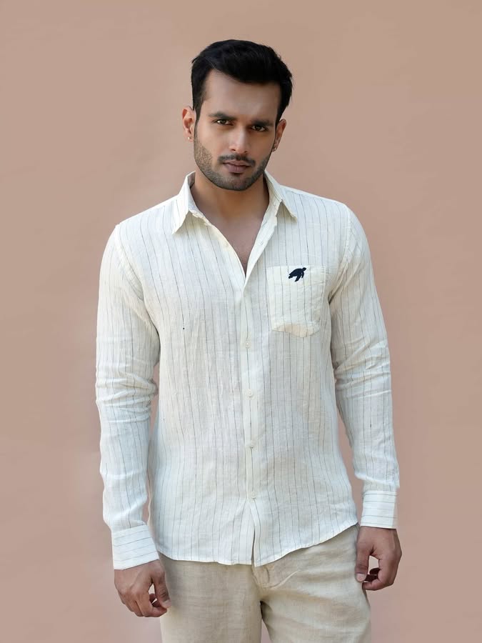 Linen Regular Fit Moonlit Ripple Shirt