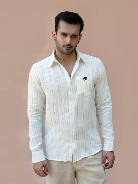 Linen Regular Fit Moonlit Ripple Shirt