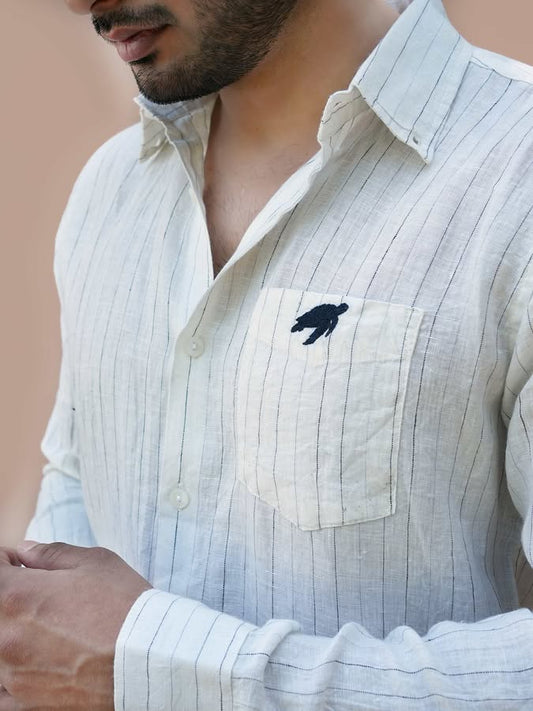 Linen Regular Fit Moonlit Ripple Shirt
