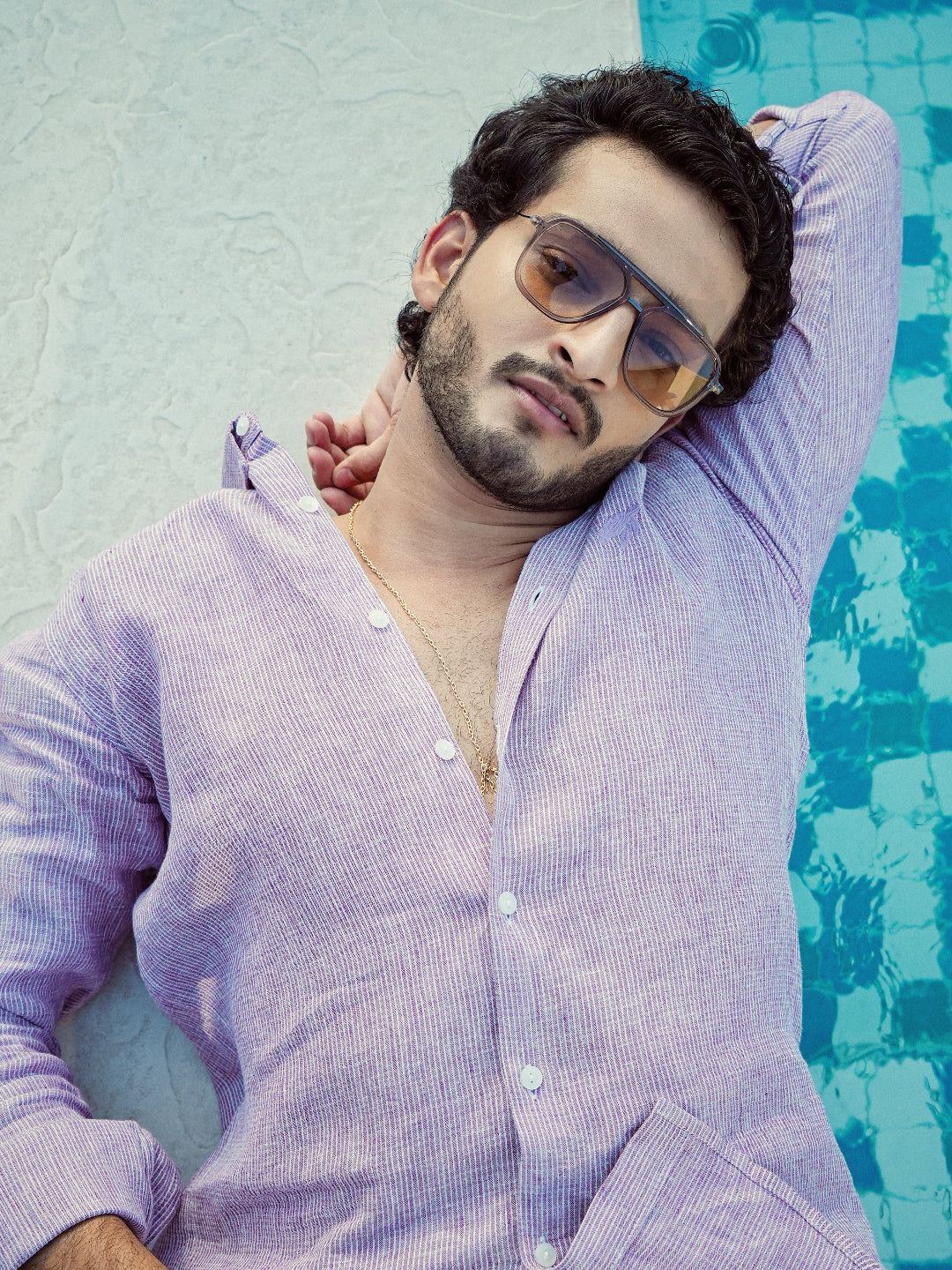 Linen Regular Fit Orchid Stone Shirt