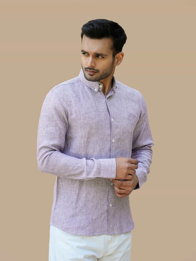 Linen Regular Fit Orchid Stone Shirt